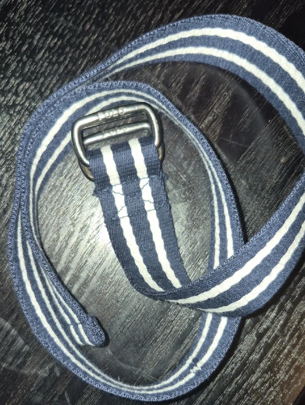 Polo by Ralph Lauren Navy and White Striped Webbing Belt Boys Size M 30